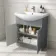Capri Fog Grey Combination Vanity Basin and Aruba Toilet 1350mm - Chrome Handles