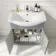 Capri Fog Grey Combination Vanity Basin and Aruba Toilet 1350mm - Chrome Handles