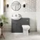 Capri Slate Grey Combination Vanity Basin and Aruba Toilet 1050mm - Chrome Handles