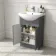 Capri Slate Grey Combination Vanity Basin and Aruba Toilet 1050mm - Chrome Handles