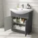 Capri Slate Grey Combination Vanity Basin and Aruba Toilet 1350mm - Chrome Handles