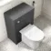 Capri Slate Grey Combination Vanity Basin and Aruba Toilet 1350mm - Chrome Handles