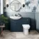 Capri Navy Blue Combination Vanity Basin and Aruba Toilet 1150mm - Chrome Handles