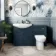 Capri Navy Blue Combination Vanity Basin and Aruba Toilet 1350mm - Chrome Handles