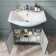 Capri Navy Blue Combination Vanity Basin and Aruba Toilet 1350mm - Chrome Handles