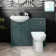 Capri Mystic Green Combination Vanity Basin and Aruba Toilet 1050mm - Chrome Handles