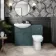 Capri Mystic Green Combination Vanity Basin and Aruba Toilet 1150mm - Chrome Handles