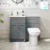 Milos Fog Grey Combination Vanity Basin and Aruba Toilet 1000mm - Chrome Handles