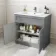 Milos Fog Grey Combination Vanity Basin and Aruba Toilet 1300mm - Chrome Handles