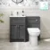 Milos Slate Grey Combination Vanity Basin and Aruba Toilet 1000mm - Chrome Handles