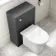 Milos Slate Grey Combination Vanity Basin and Aruba Toilet 1000mm - Chrome Handles
