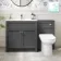 Milos Slate Grey Combination Vanity Basin and Aruba Toilet 1300mm - Chrome Handles