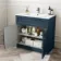 Milos Navy Blue Combination Vanity Basin and Aruba Toilet 1300mm - Chrome Handles
