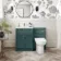Milos Mystic Green Combination Vanity Basin and Aruba Toilet 1100mm - Chrome Handles