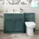 Milos Mystic Green Combination Vanity Basin and Aruba Toilet 1300mm - Chrome Handles