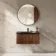 Sorrento Fluted Black Walnut Wall Hung Drawer Vanity with Black Basin 800mm