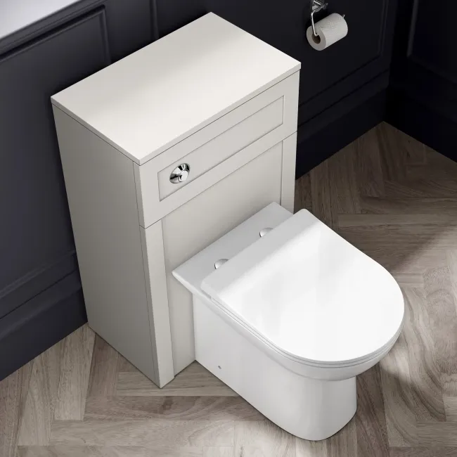 Capri Cotton White Combination Vanity Basin and Aruba Toilet 1150mm - Chrome Handles