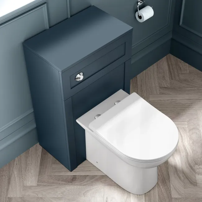 Capri Navy Blue Combination Vanity Basin and Aruba Toilet 1050mm - Chrome Handles