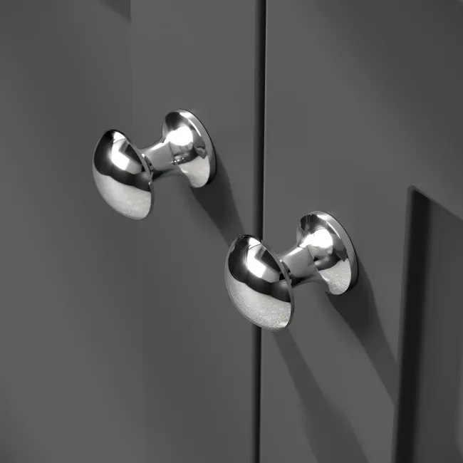 Milos Slate Grey Combination Vanity Basin and Aruba Toilet 1000mm - Chrome Handles