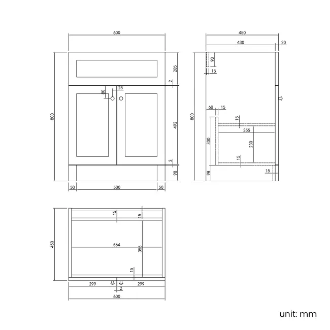Milos Slate Grey Combination Vanity Basin and Aruba Toilet 1100mm - Chrome Handles