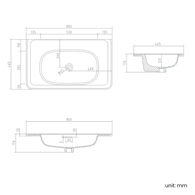 Sorrento Fluted Black Walnut Wall Hung Drawer Vanity with Black Basin 800mm