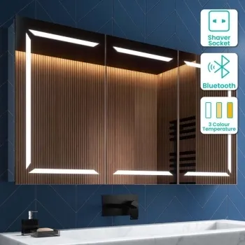 Haisley Illuminated LED Mirror Cabinet With BLUETOOTH Speaker 650x1200mm