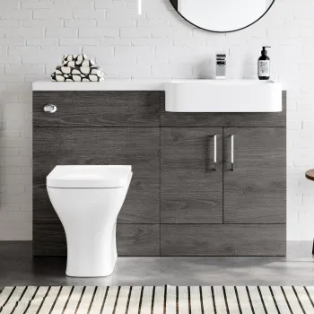 Harper Charcoal Elm Combination Vanity Basin and Atlanta Toilet 1200mm - Right Handed
