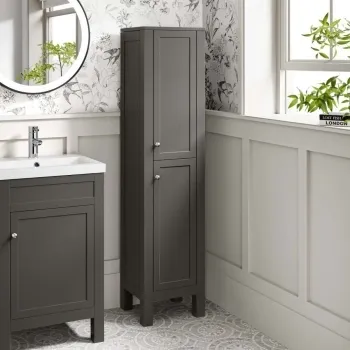 Bermuda Graphite Grey Floor Standing Tall Cabinet 1500x350mm