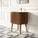 Positano Natural Walnut Curved Vanity Unit 800mm