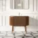 Positano Natural Walnut Curved Vanity Unit 1000mm
