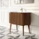 Positano Natural Walnut Curved Vanity Unit 1000mm