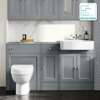 Monaco Dove Grey Combination Vanity Basin and Seattle Toilet 1500mm