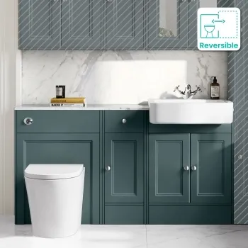 Monaco Midnight Green Combination Vanity Basin with Marble Top and Boston Toilet 1500mm
