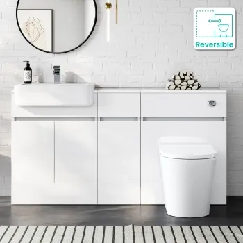 Foster Gloss White Combination Vanity Basin and Tucson Toilet 1500mm