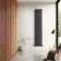 Marbella Matt Black Single Oval Panel Radiator 1800x360mm
