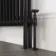 Athens Matt Black Double Column Horizontal Traditional Radiator 750x1415mm