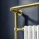 Gibraltar Small Brushed Brass Traditional Heated Towel Radiator (With Overhanging Rail)