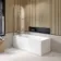 Linz Easy Clean 6mm Brushed Gunmetal Bath Screen - 800mm