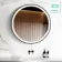 Mollie Battery Powered Black Framed Round Illuminated LED Mirror 800mm