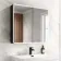 Aurora Matt Black Illuminated LED Mirror Cabinet 700x800mm