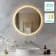 Delilah Battery Powered Brushed Brass Round Backlit LED Mirror 600mm