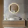 Delilah Battery Powered Brushed Brass Round Backlit LED Mirror 600mm
