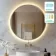 Delilah Battery Powered Brushed Brass Round Backlit LED Mirror 800mm