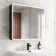 Aurora Matt Black Illuminated LED Mirror Cabinet With BLUETOOTH Speaker 700x800mm