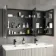Selma Battery Powered Matt Black Illuminated LED Mirror Cabinet 700x1200mm
