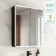 Aurora Battery Powered Matt Black Illuminated LED Mirror Cabinet 700x600mm