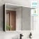 Aurora Battery Powered Matt Black Illuminated LED Mirror Cabinet 700x1000mm