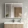 Esme Battery Powered Matt Black Illuminated LED Mirror Cabinet 700x800mm