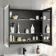 Esme Battery Powered Matt Black Illuminated LED Mirror Cabinet 700x800mm