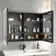 Esme Battery Powered Matt Black Illuminated LED Mirror Cabinet 700x1000mm